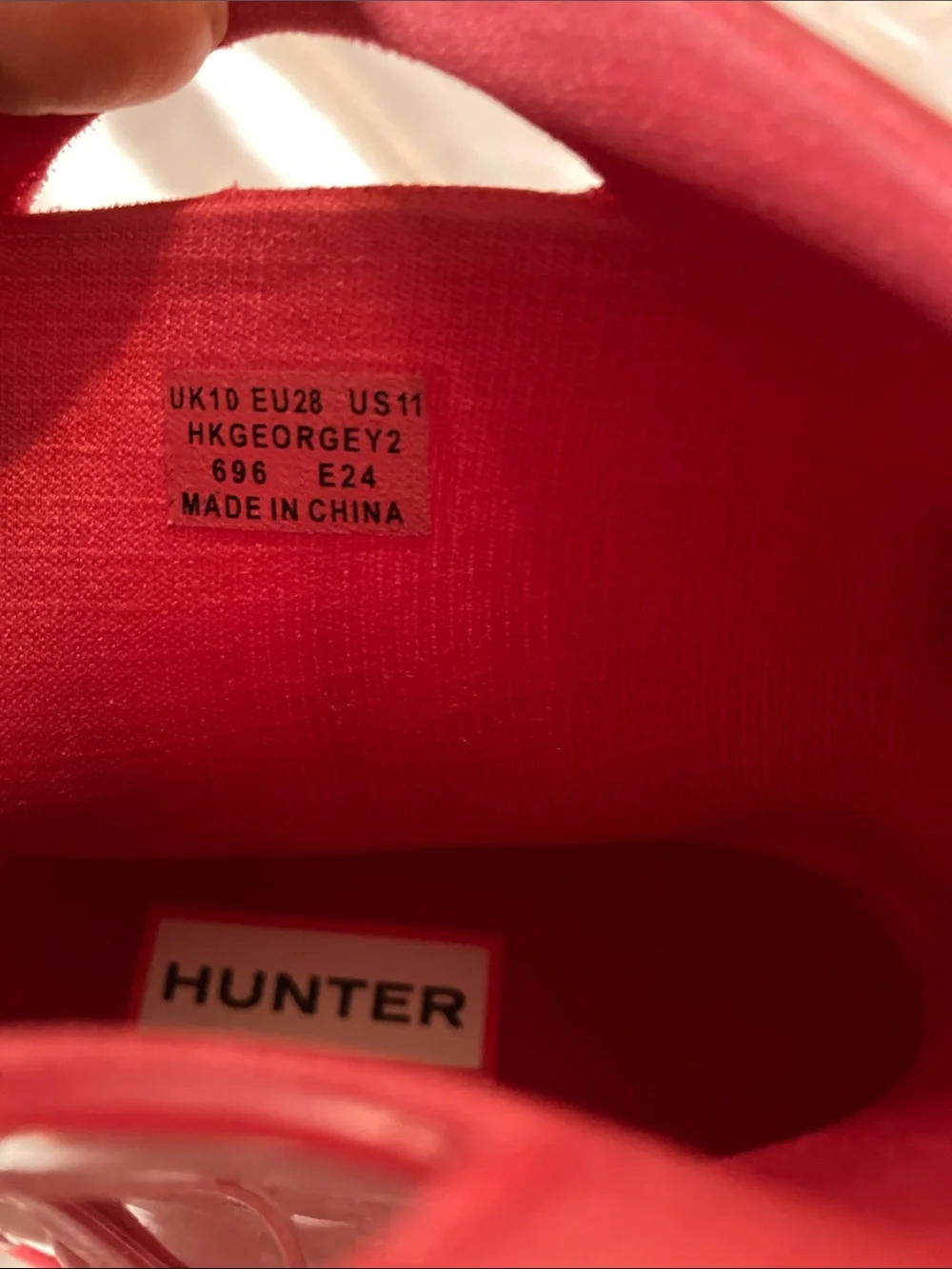 Hunter Kids Red Waterproof Rain Boots with Pull Handles